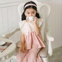 طقم سفلي علوي من الكتان-وردي فاتح